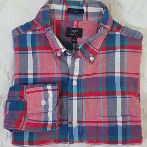 J. Crew - Small - Slim - Men's Long Sleeve Button Down Shirt - Summer Plaid
